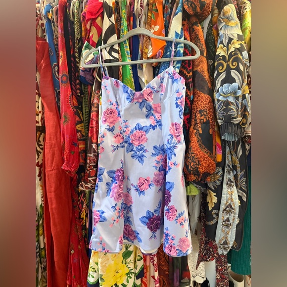 NWT Zara Floral Mini Dress in Pink and Blue Sz S - Picture 6 of 11